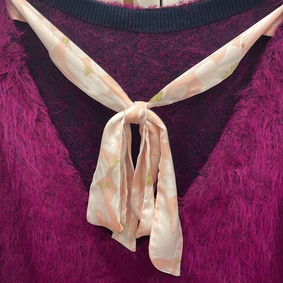 NWT Free People Bon Bon Magenta Fuzzy Alpaca Sweater Mini Dress - Picture 14 of 14